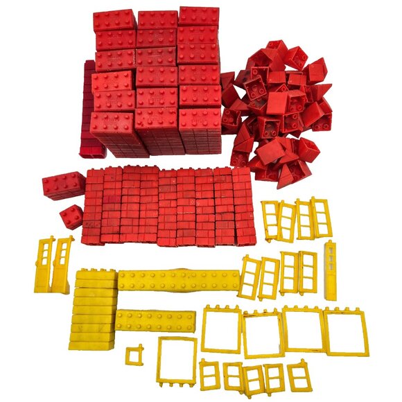 Reliable Easylock Unbreakable Brick Building Blocks Red Yellow Window Plastic - Picture 1 of 9